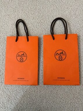 2 Like New Small Hermes Paper Shopping Bag
